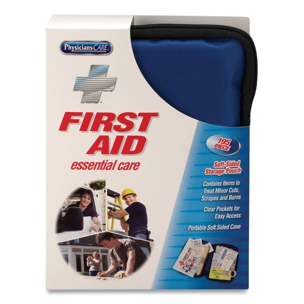 PhysiciansCare 90167 Soft-Sided First Aid Kit for up to 25 People, 195 Blue