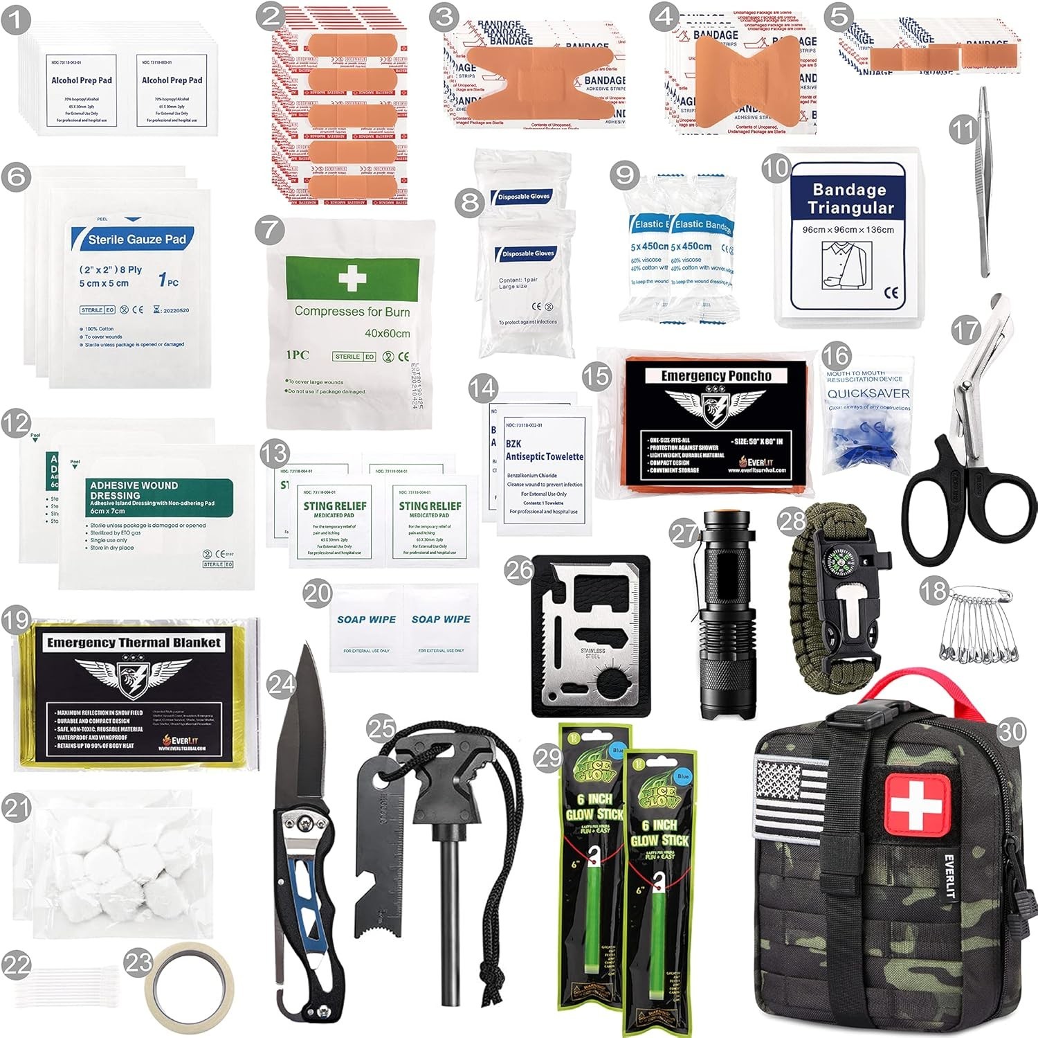 Durable 250-Piece First Aid Southwater Kit for Camping, Hiking, and Home Safety