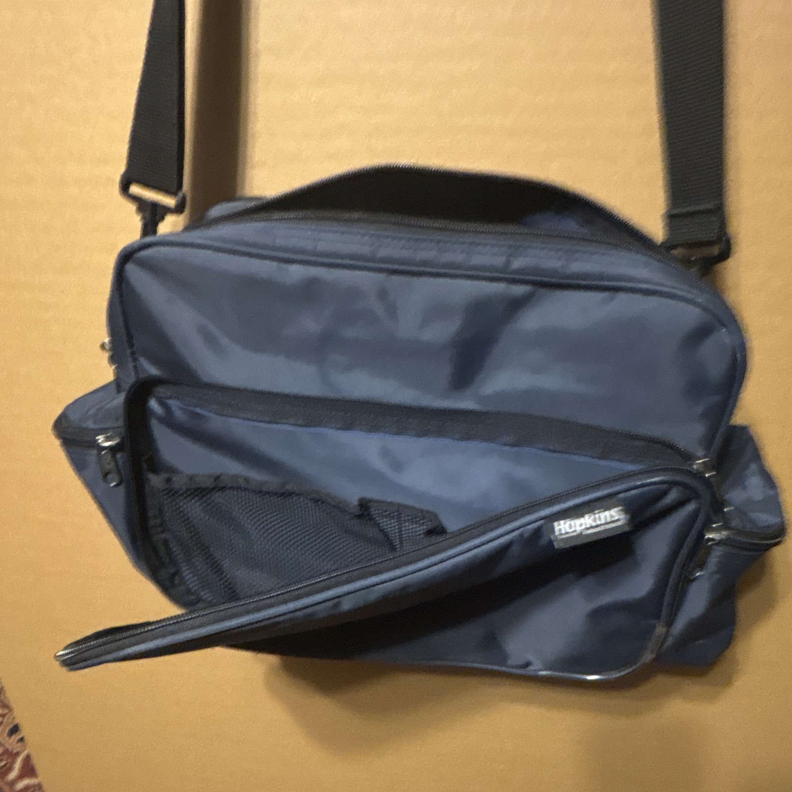 Hopkins First Aid Bag Blue Portable Unisex Shoulder Strap Multiple Compartments