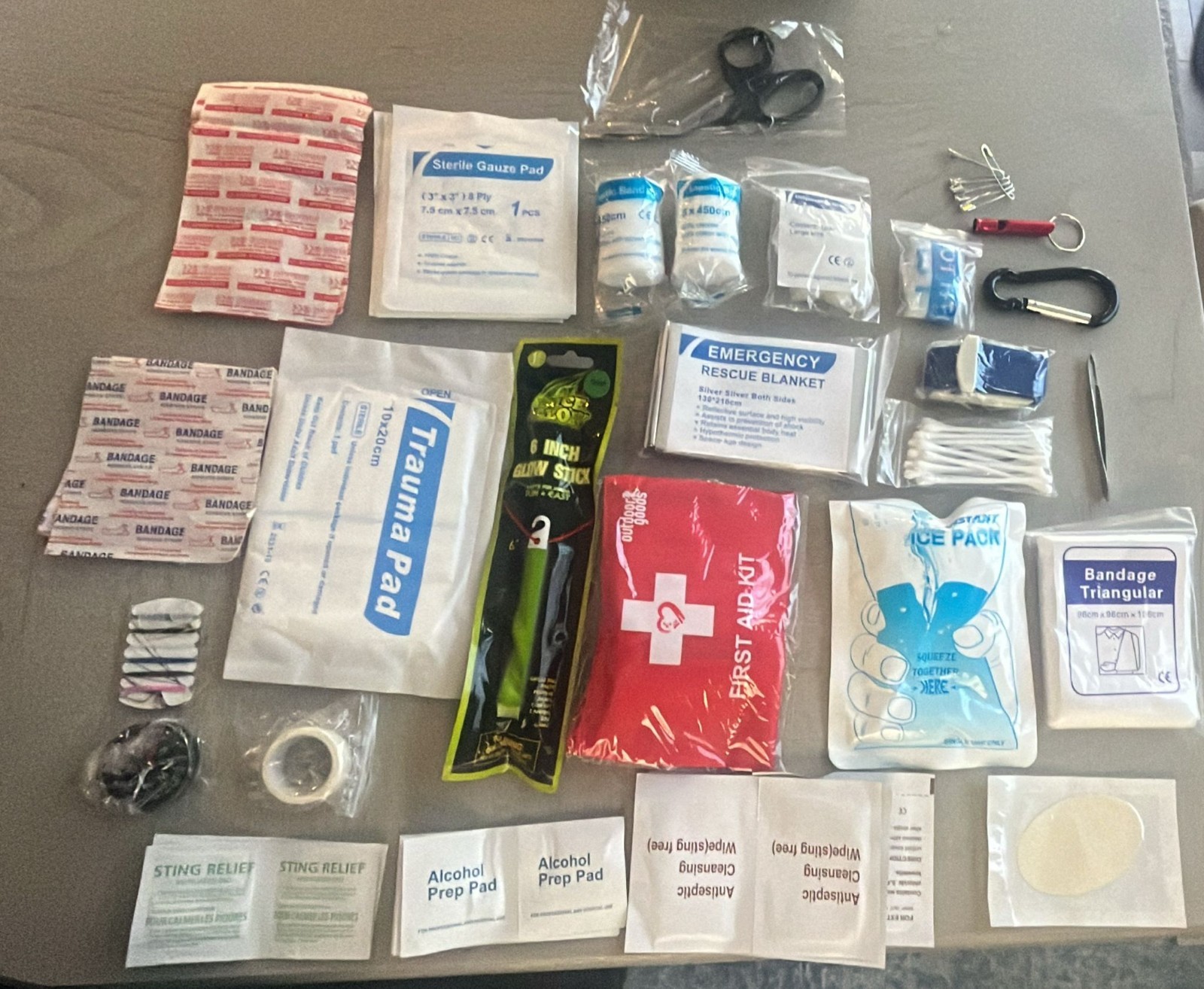 156 pcs 30 in 1 Outdoor Travel First Aid Kit, Camping, Boating, Hiking, Portable