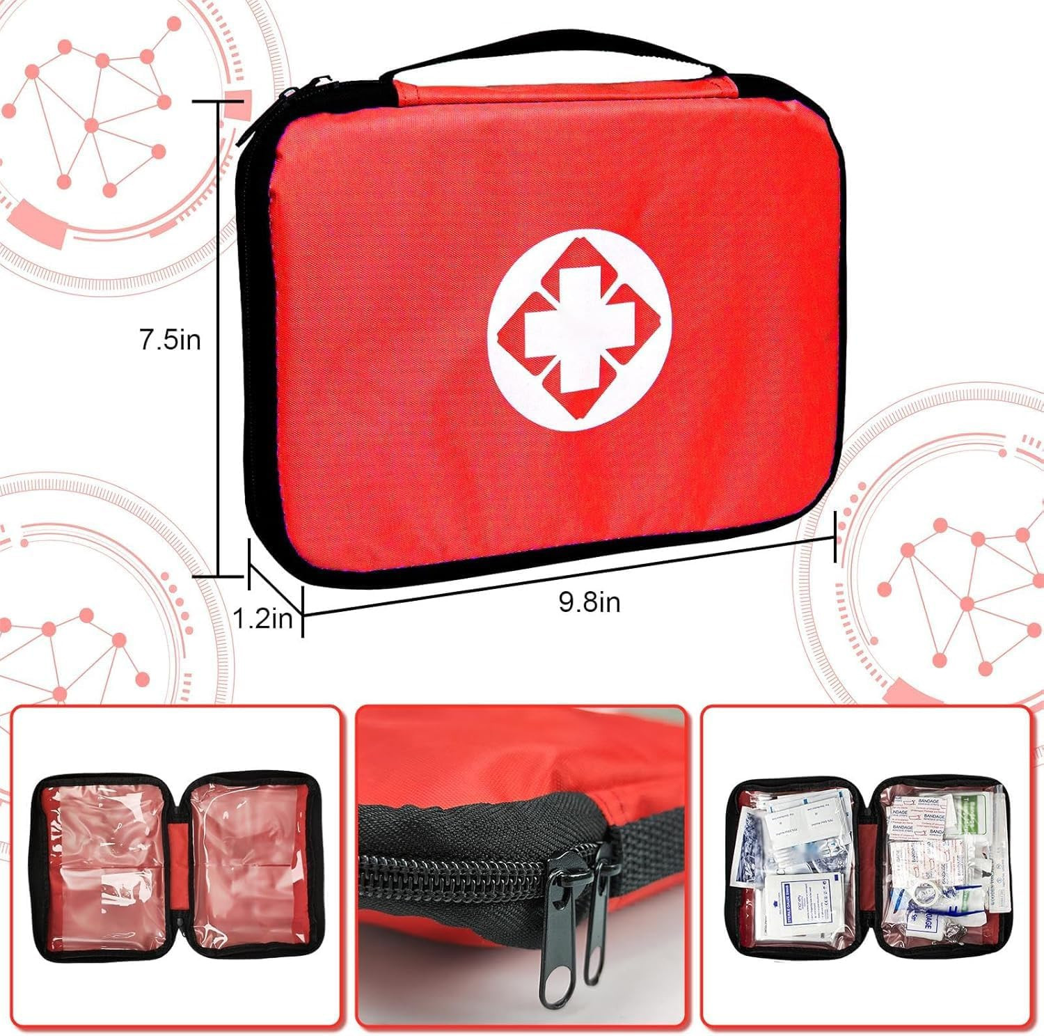 Travel-First Aid-Kit Car-Home 300PCS Survival-Kit Outdoor-Adventure – Small Port