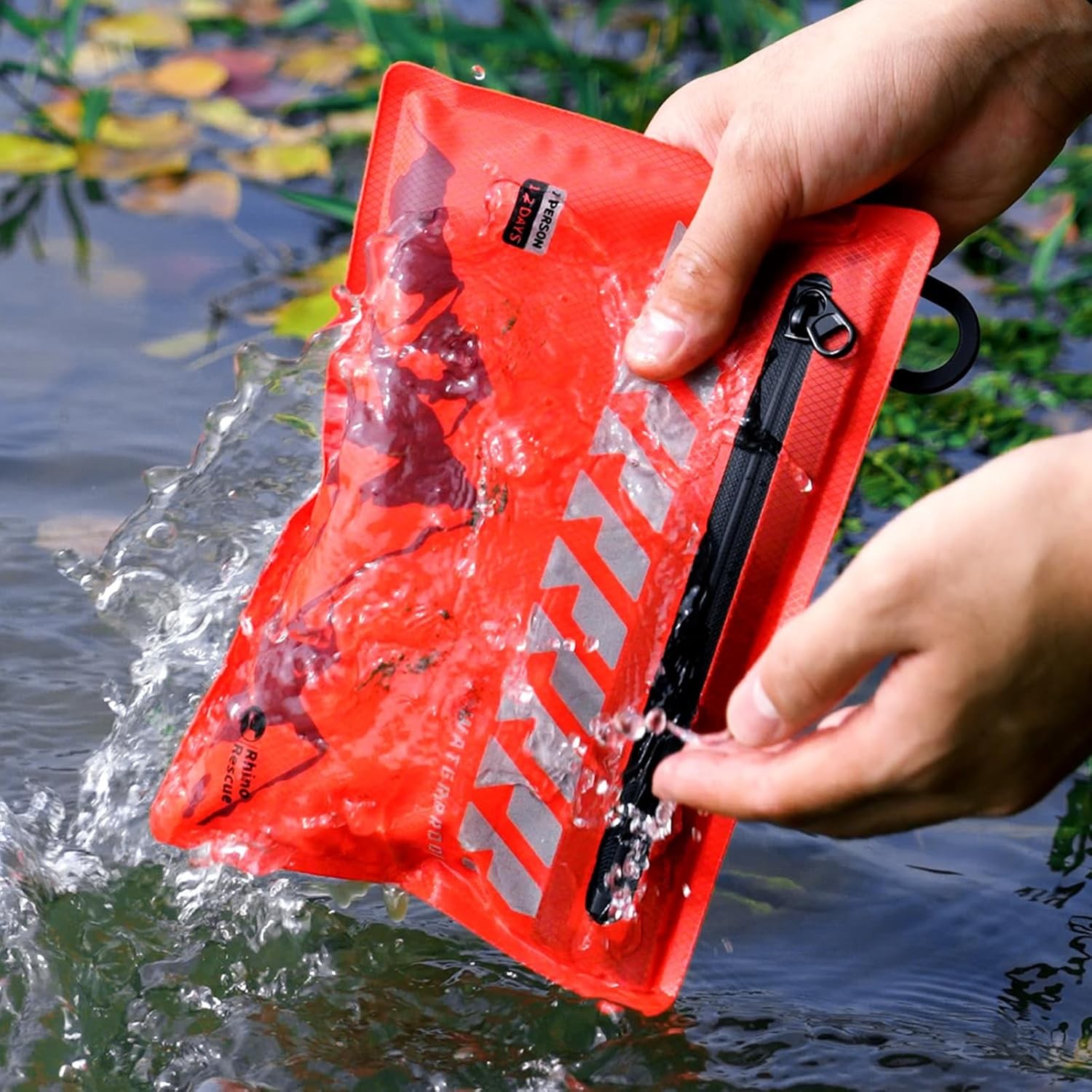 RHINO RESCUE Small First Aid Kit Ultralight Waterproof Medical Kit for Hiking, B