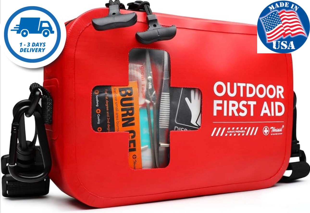 152 PCS Waterproof First Aid Kit, Portable Small Boat Dry Bag Bug Out Bag, Emerg