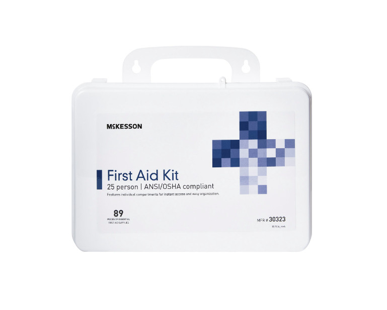 McKesson 25 Person Wall Mount First Aid Kit Plastic Case