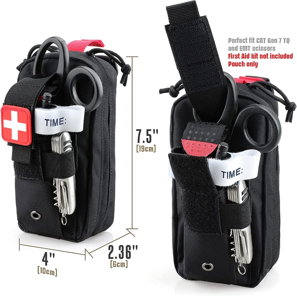 Tactical Molle EMT IFAK First Aid Pouch Trauma Medical Bag with Red Cross Patch