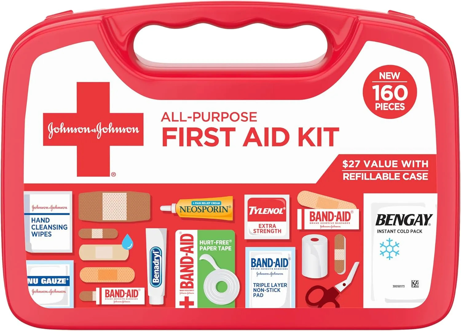 BAND-AID Travel Ready First Aid Kit 80 Piece Portable Emergency Wound Care Set
