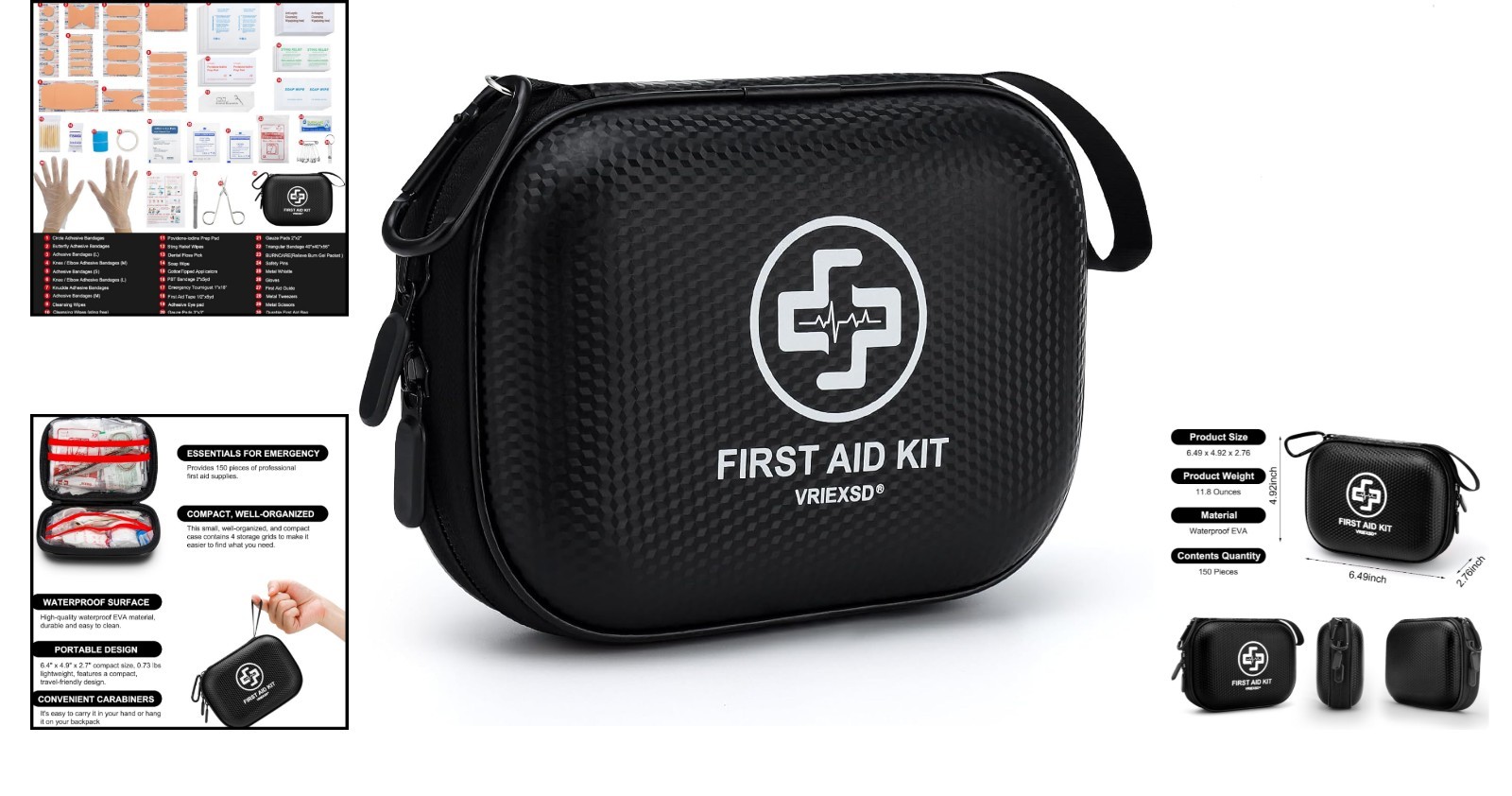 Compact Waterproof Mini First Aid Kit – 150 Essential Supplies for Emergencies