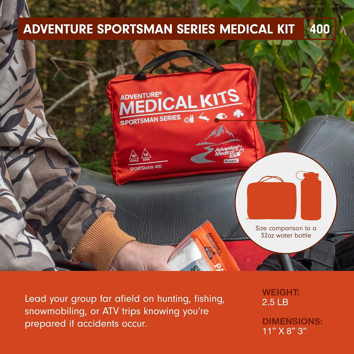 Adventure Medical Kits Sportman Series 400 Outdoor First Aid Kit – 180 Pieces