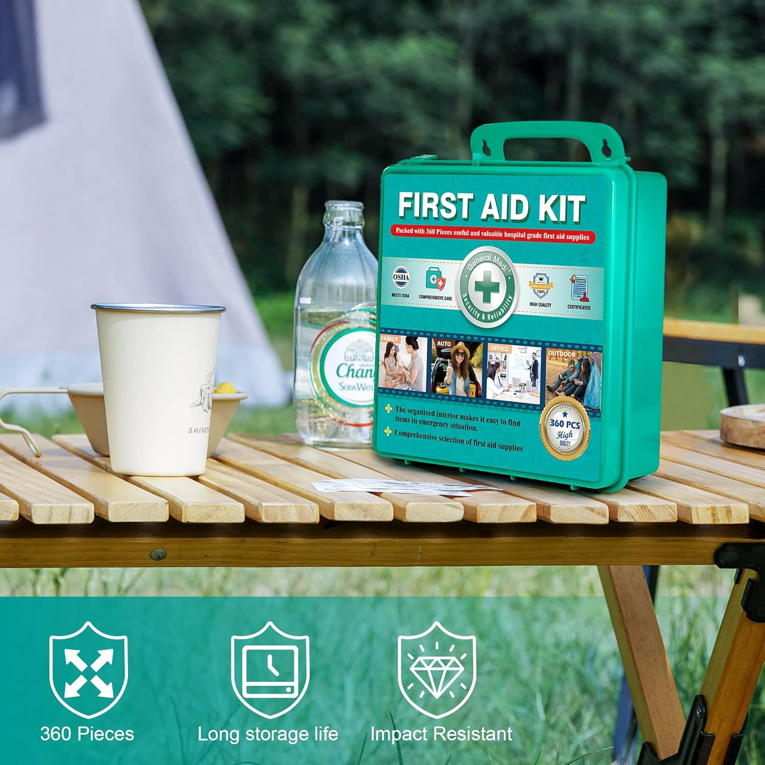 360 Pieces First Aid Kit Comprehensive Large First Aid Box with Premium Supplies