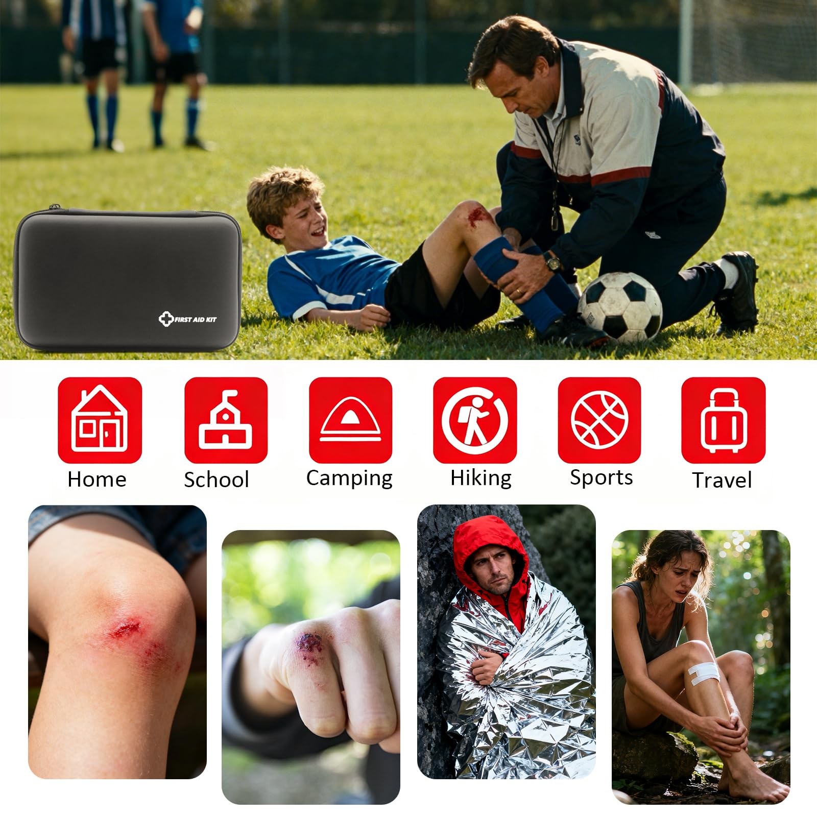 Small First Aid Kit Portable Compact Waterproof Mini Refill Supplies for Home…