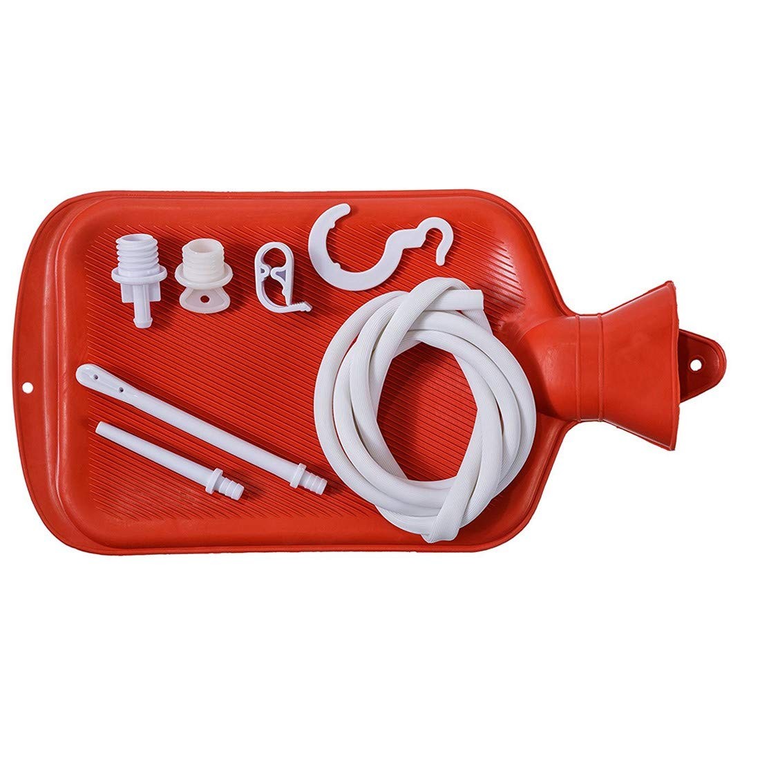 Enema Bag Kit for Colon Cleanse Enemas and Douche 7 Piece Set, Red